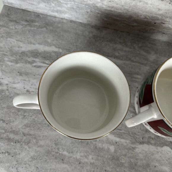 Gibson Everyday China Sweet Magnolia‎ Pattern Cup Mug Set Of 4 - Picture 10 of 16